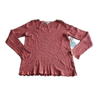 Ryegrass womens Sz XL burn brick knit pullover sweatshirt